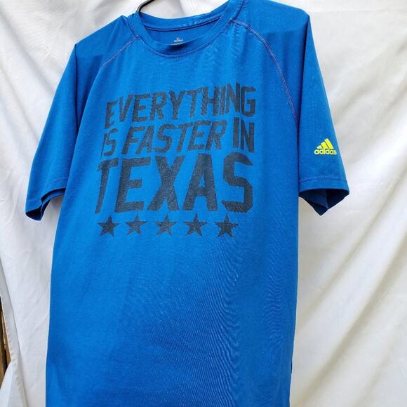 Adidas Climalite Tee Everything is Faster in Texas - Picture 1 of 10